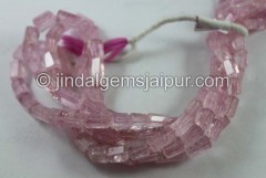 Pink Morganite Far Step Cut Cylinder Beads